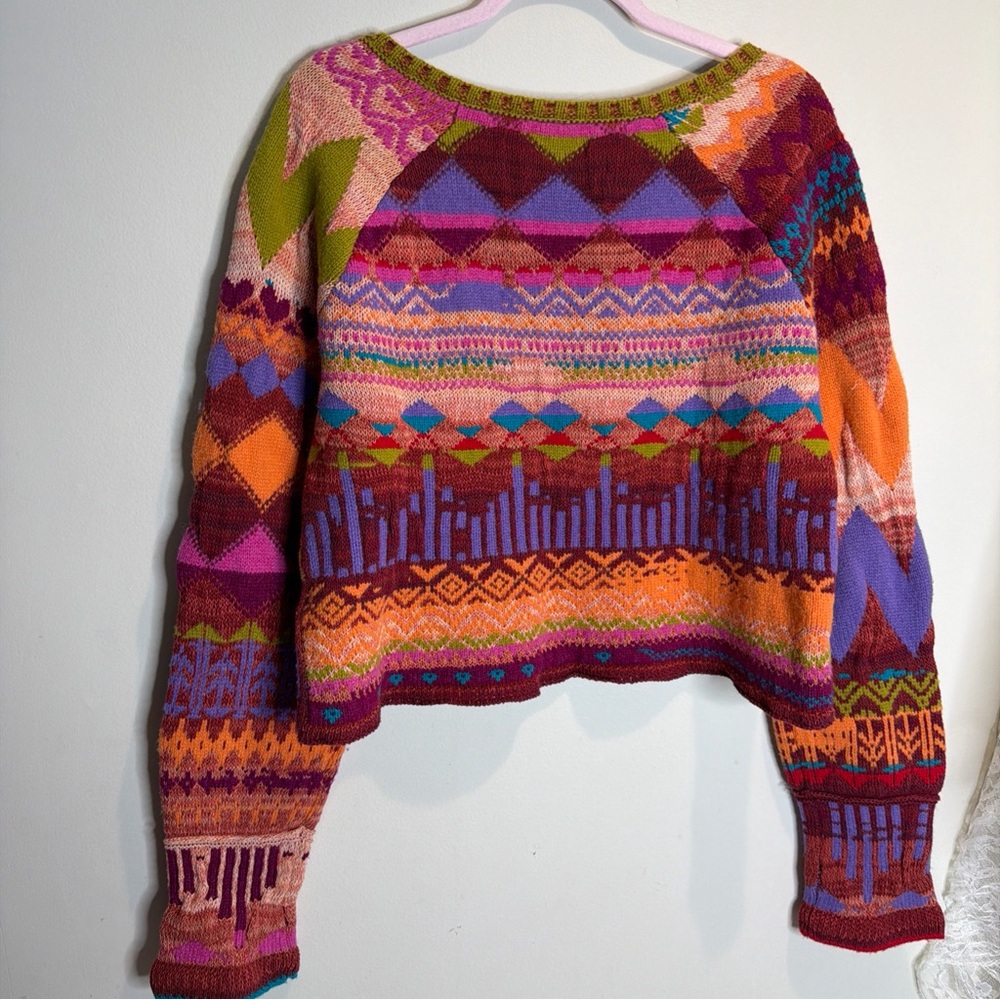 Free People Lydia Monochrome Pullover Colorful Sweater - Picture 6 of 6